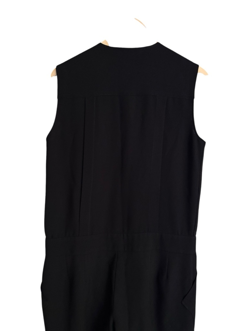 Jenni Kayne Black Sleeveless Silk Lined Jumpsuit Sz Small Minimalist Wide Leg - Picture 8 of 10